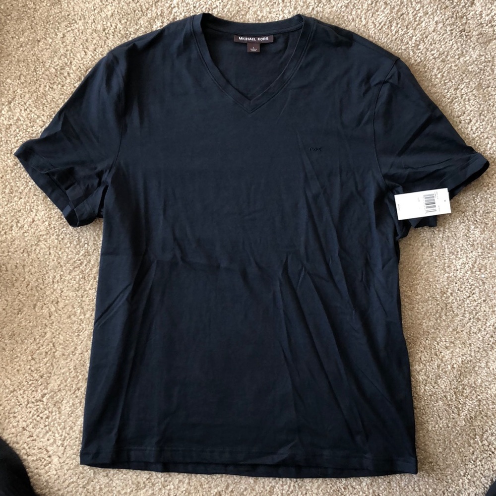 Men Navy Blue Michael Kors V-Neck